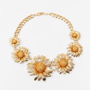 Zara Golden Floral Necklace Classic Spring whimsical romantic